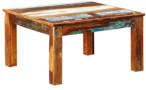 BADJAS Couchtisch Quadratisch Altholz Couchtisch, Wohnzimmertisch, Einfache Aufbau, Sofatisch, Beistelltisch