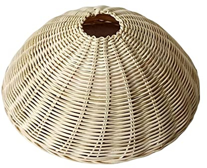 LOVIVER Fisch Laterne, Gewebtes Rattan Lampenschirm Pendelleuchte, Natürliches Weidengeflecht, Decken Hängeleuchte Hängelampe für Wohnzimmer Schlafzimmer Esstisch Bar, StilA, 25 cm x 10 cm