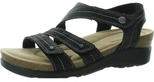 Clarks Sandales Calenne Clara pour femme, Black Combi, 41 EU