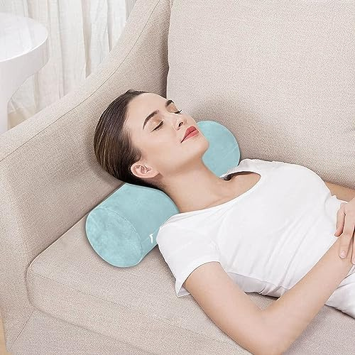 ZRWLUCKY Einfarbig Pure Plain Sky Blue Plüsch Nackenrolle Kissen Bett Nackenrolle Kissen Hals Runde Kissen Dekorative Zylinder Kissen Unteren Rücken Stützkissen