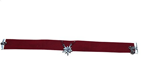 Steinnacher Luise Steiner Kropfband aus rotem Samt mit Edelweiss