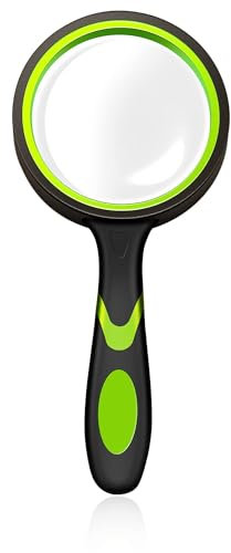Leselupe 10 Fach Vergrößerung,Leselupe für Senioren Groß 70mm Vergrößerungsglas Handlupe Lupe Lupe für ältere Menschen Vergrößerungsglas für Buchlesen Insekten und Hobbybeobachtung 10X(Grün)