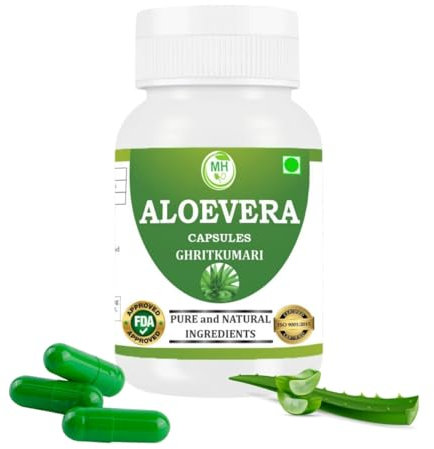 Morsan Healthcare Aloe Vera (Ghritkumari) Capsule | Pack of 60 x 500 MG. Vegetarian Capsules | Natural Herbal Supplement | GMP Certified | Gluten Free