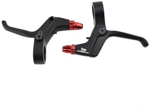 Zoegneer 2 x Bremshebel, Aluminiumlegierung, 2 Finger, leichter Bremshebel für Mountainbike, Kinderfahrrad, , Rot