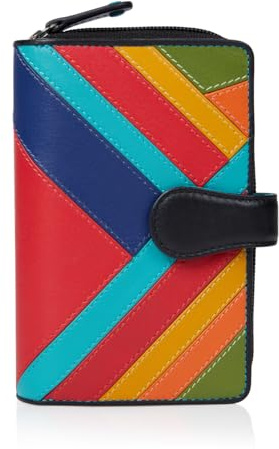 VISCONTI Geldbörse Damen Portemonnaie Leder mit RFID Schutz Geldbeutel Damen Viel Kartenfächer Bifold mit Reissverschluss Portmonee mit Geschenk-Box' - Mehrfarbig