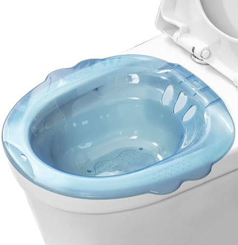 SITZ BAD für die Toilette, über der Toilette SITZ BAD für Hämorrhoiden, Anti-Overblow-tragbares Bidet mit Abflusslöchern, SITZ-BAD für Hämorrhoiden nach der Geburt private Pflege (blau)
