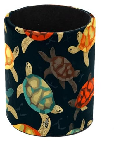 Turtles Color Seamless Desk Pen Holder Pencil Pen Desk Organizers, Pencil Holder Pencil Case Cup Pencil Bag for Desk Office Pen Case for School, Kids