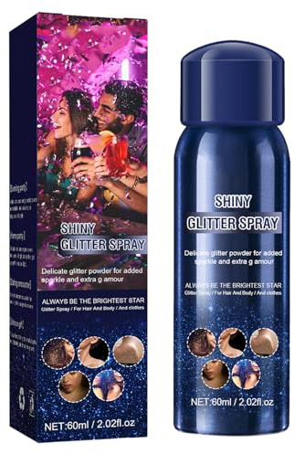 Spray Glitter per il Corpo per Halloween,Spray Glitter Corpo Impermeabile,Spray Corpo Viso Glitterato,Spray Glitter Impermeabile,Spray Glitter Impermeabile ad Asciugatura Rapida,Glitter Polvere Spray