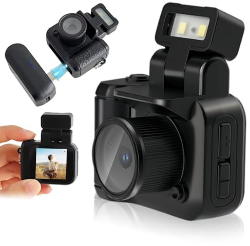 Bewinner Mini Fotocamera Portachiavi per Studenti Che Registrano il Tempo del Campus, Videocamera da Viaggio Compatta Vlog HD 2MP 1080P con Schermo a Colori per Adolescenti e Bambini