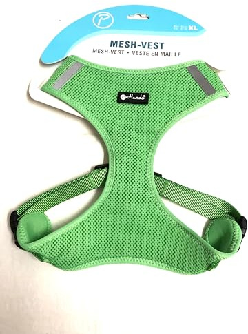 Petlando Hundegeschirr Mesh Vest, leichtes Brustgeschirr aus weichem Mesh & Nylon, stufenlos verstellbar, reflektierend mit 2 D-Ringen, Apple XL, Geschirr Hund weich