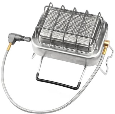 Calefactor portátil, Estufa de radiación infrarroja de girasol de arce fuego, quemador de gas multifunción for acampar, estufas divididas, calentador de gas portátil, 1800W para uso en interiores, esc