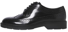 JACK & JONES, Jfwdax Leather Brogue Styd Uomo, Nero, 42 EU
