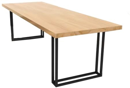 WNGJZZYC Konferenztische aus Massivholz, für 4–8 Personen, Bürotisch, Esstisch, Tischbeine aus Metall, Ideal für Konferenzraum, Büro, Wohnzimmer(Beige,140x70x75cm/55x28x30in)