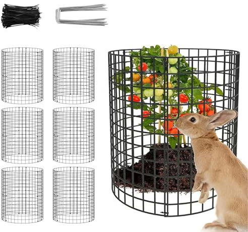 6/12 Pcs Plant Protectors from Animals, Plant Protectors, 16.6''x14.6'' Wire Mesh Cages for Plants, Pop up Plant Protector, Wire Plant Protectors for Rabbits Chicken Duck (A-6pcs)
