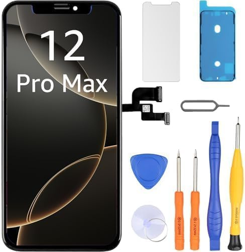 LL TRADER Display für iPhone 12 Pro Max LCD 6.7 Bildschirm Ersatz FHD Touchscreen 3D Touch Digitizer Rahmen Montage und Reparaturkits 20256