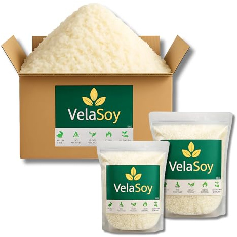 VelaSoy 5kg Premium Soy Wax Flakes, Natural, Vegan, No Additives, Clean Burning, Organic Candle Wax