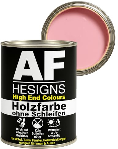 Alex Flittner Designs Möbelfarbe ohne Schleifen in Hellrosa RAL3015 | Kein Schleifen nötig - Direkte Anwendung auf alten Anstrichen, Holz, MDF oder lackierten Oberflächen - spart Zeit & Arbeit.