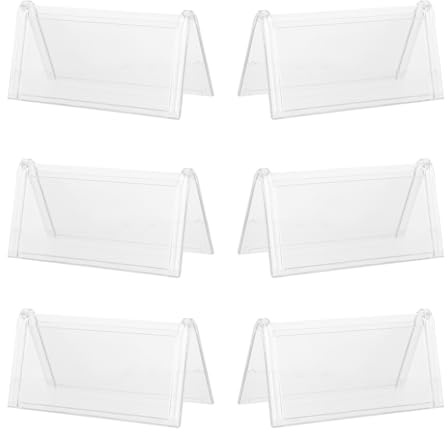 OSALADI 6pièces Porte-nom Transparent pour Bureau Chevalet de Table Double Face Support pour Plaque Nominative Visibilité pour Réunions et Salles de Classe