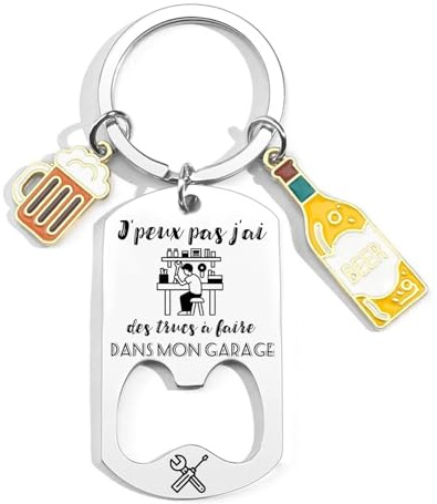 Cadeau Papa Garage Idée Cadeau Pour Père Bricoleur Humour Papa Tonton Bricoleur Garage Porte-clés Homme Passionnés de bricolage et de garage
