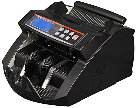 Macchina per contare i soldi, LCD Visualizza un contatore di denaro economico for valute di carta e polimeri con Uvmg Funzione BilliNote Conteggio del rilevatore di denaro della macchina(Noir)
