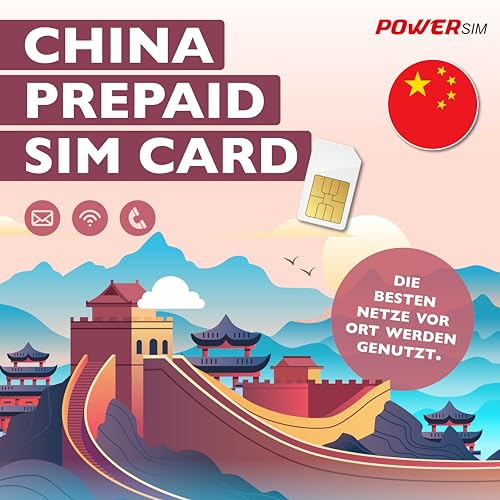 Power Sim China Daten SIM Karte, kein VPN nötig,uneingeschränkter Internetzugang für Google Whatsapp u.a. Bezahlfunktion wie Alipay möglich Aufladbar und wiederverwendbar. (20GB FBA)