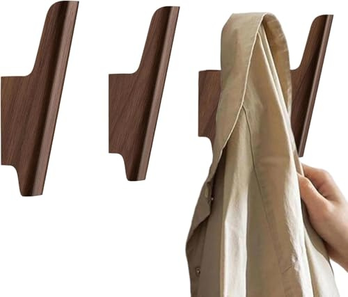 Garderobenhaken aus Walnussholz, 4er Set mit Vogel-Design, Robuste Wandhaken für Diele, Bad, Schlafzimmer, Inklusive Montagezubehör, Dekorative Aufbewahrung