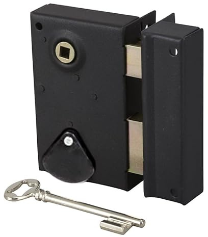 Serrure en applique Bricard à fouillot Verticale Ouverture par clé ouvrant Droite avec 2 clés