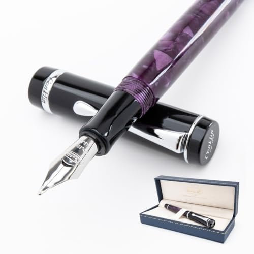 Conklin Duragraph Fountain Pen Purple Nights - Broad Nib, Elegant Writing Instrument with Rich Purple Finish