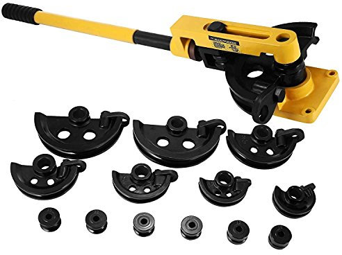 GOTOTOP Handbieger aus Stahl für Metallrohre, Durchmesser: 10~25 mm, Wandstärke max. 2 mm, mit 7 Schablonen, Standard