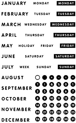 SILIKONSTEMPEL, KALENDER, DRUCKSCHRIFT