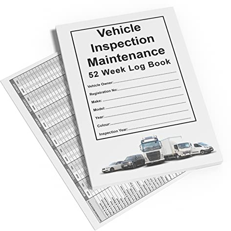 A5 52 Week Commercial Vehicle Inspection Record Log Book - Daily Driver Safety Checks for Vans, HGV, LGV, Taxi, Cars & Fleet Vehicles