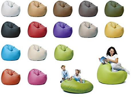 sunnypillow XXL Sitzsack mit Styropor Füllung 125 cm Durchmesser 2-in-1 Funktionen zum Sitzen und Liegen Outdoor & Indoor für Kinder & Erwachsene viele Farben und Größen zur Auswahl Grün