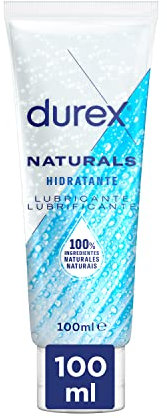 Durex Naturals Hidratante Lubricante, Ácido Hialurónico, 100 Porciento Natural Sin Fragancia, Colorantes Ni Agentes Irritantes - Negro, 100 ml (Paquete de 1)