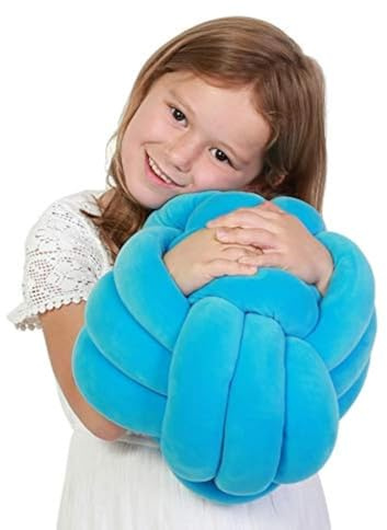 Playlearn Cuddle Ball Knot Pillow - Sensory Pillow – Plush Toy Hugging Pillow – Calming Stress Relief Toy for Kids – 10 Inch
