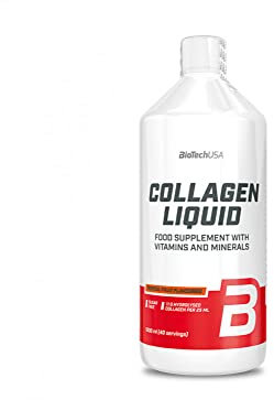 BioTechUSA Collagen Liquid | Collagene idrolizzato | con vitamine e minerali essenziali per i tessuti connettivi, 1000 ml, Frutti tropicali