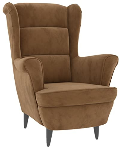 vidaXL Sessel, Relaxsessel mit gepolstertem Sitz Armlehnen, Fernsehsessel Loungesessel für Wohnzimmer, Polstersessel Ruhesessel, Braun Samt