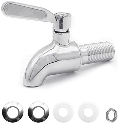 304 Edelstahl Wasserspender Ersatzzapfen, Getränkespender Zapfhahn für Bierfass Glas Container Saft Trinkbrunnen, 16mm