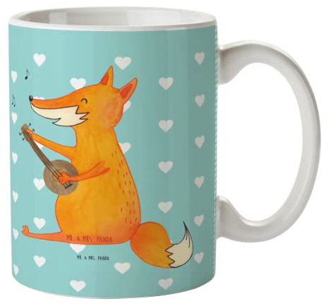 Mr. & Mrs. Panda Kindertasse Fuchs Gitarre - Geschenk, Singen, Bruchsicher, Mit Cartoonmotiv, Kindergeburtstag, Optimistisch, Musiker, Kinderbecher, Trinklernbecher, Musik Spruch