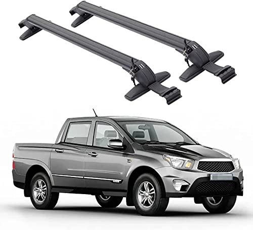 Auto Relingträger Dachträger Crossbar, für SsangYong Actyon Sport 4 Door 2005-2012 Dachgepäckträger Querträger Lastenträger Fahrrad DachbüGel Gepäckträger Zubehör
