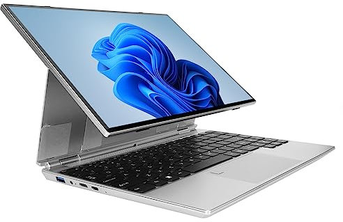 Computer Portatile da 14 Pollici, Processore N5105, DDR4 da 16 GB, PC Notebook Portatile con CPU Quad con Touch a 10 Punti e Supporto di Raffreddamento Riponibile, (16GB+1TB