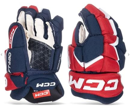 CCM Jetspeed FT680 ishockeyhandskar senior (marinblå/röd/vit, storlek: 15)
