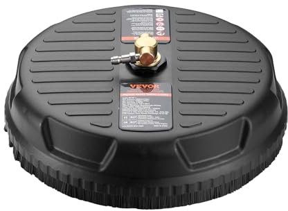 VEVOR Hochdruckreiniger PP-Kunststoff Oberflächenreiniger 3,7L/min Flächenreiniger Hochdruck φ380mm Pflasterreinigungsgerät Max.4000PSI Terrassenreiniger intelligente Sprühschutz Ohne Stange