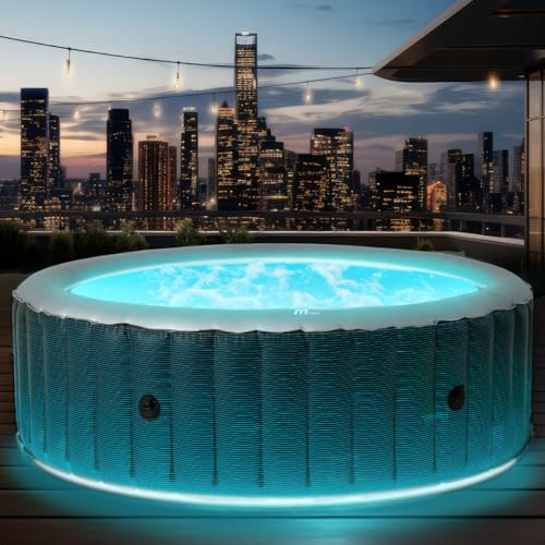 BRAST Whirlpool aufblasbar MSpa | 4-8 Personen | viele Modelle rund und eckig | Ø 125-224cm | In- Outdoor Pool | bis zu 144 Massagedüsen | inkl. Aufblasfunktion Abdeckung Timer Heizung | Starry