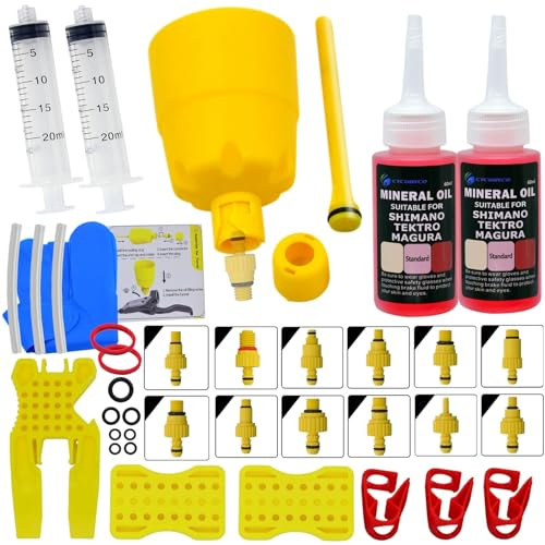 CYCOBYCO Universal Bicycle Hydraulic Disc Brake Bleed Kit - Compatible with Shimano Tektro Magura Hayes Formula Hope Giant and Other High-Performance Brake Systems