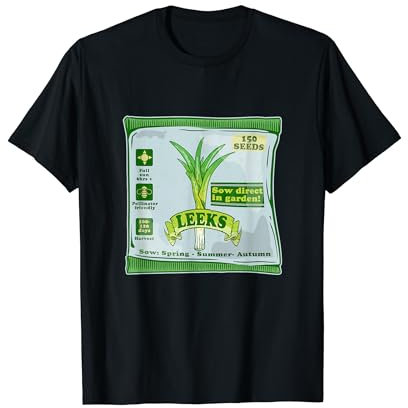Leek seeds packet growing vegetables T-Shirt