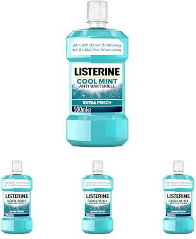LISTERINE Cool Mint (500 ml), antibakterielle Mundspülung mit ätherischen Ölen & Minzgeschmack, Mundwasser bekämpft wirksam Bakterien im Mundraum, perfekte Ergänzung zur täglichen Zahnpflege
