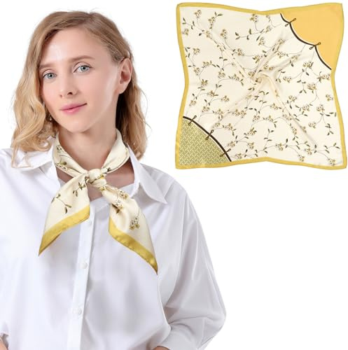 Bezioner Seidentuch 100% Maulbeerseide Schal Damen Seidentuch Haare 68x68cm Bandana Halstuch Quadratisch Kopftuch Mädchen