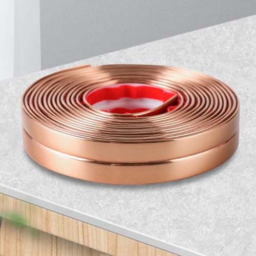 Tira de Umbral Flexible Cloruro de Polivinilo Strip de Protección de Borde, Barra de Nariz de Escalera Auto Adhesiva para Pisos de Madera Dura, Ciras de Molduras de Bordes Planos de 3 m de Largo (Col