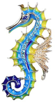 ihreesy Brosche Tier,Vintage Anstecknadel Damen Brosche Pin Emaille Elegante Seepferdchen Brosche Strass Kreative Brosche Kleidung Dekoration Brosche Schmuck Zubehör für Bankette Partys
