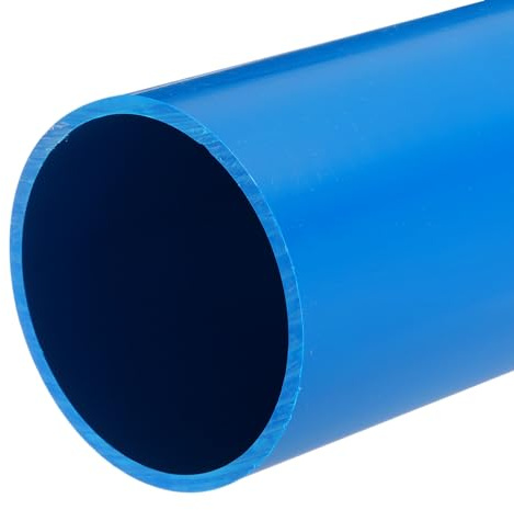 QUARKZMAN Tubo Redondo Rígido de PVC 101.6mm (4) ID 110mm OD 330mm/13 Azul de Alto Impacto para Tubería de Agua Manualidades Funda de Cable Riego Acuarios Piscina